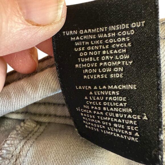 Oat New York Jeans Women's 10/30 Light Wash Blue/Gray High Rise Wide Leg Raw Hem - Picture 6 of 10